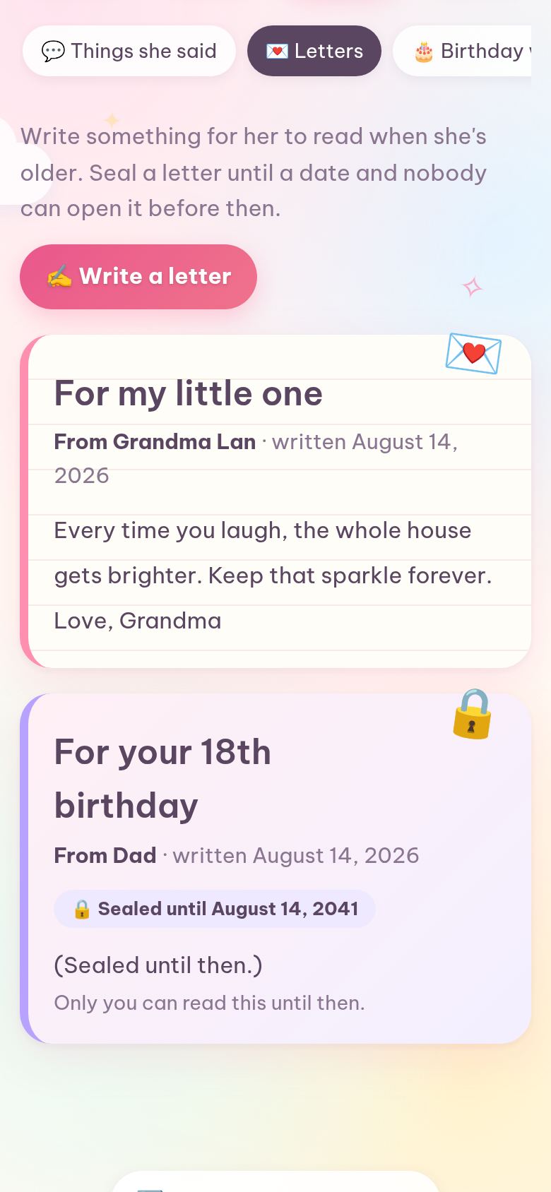 Loving words
